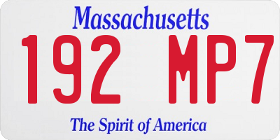 MA license plate 192MP7