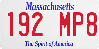 MA license plate 192MP8