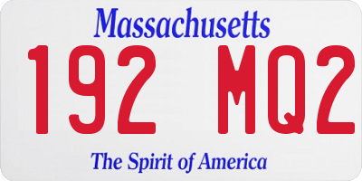 MA license plate 192MQ2