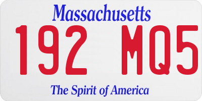 MA license plate 192MQ5
