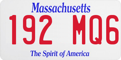 MA license plate 192MQ6