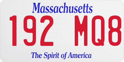 MA license plate 192MQ8