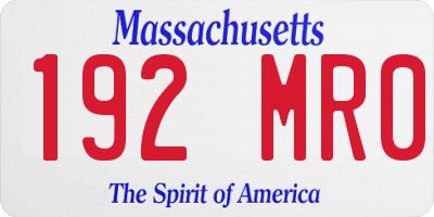 MA license plate 192MR0