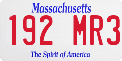 MA license plate 192MR3