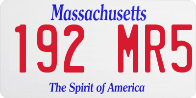 MA license plate 192MR5