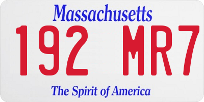 MA license plate 192MR7