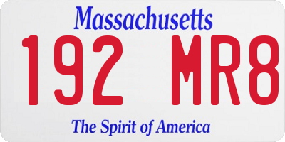 MA license plate 192MR8