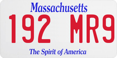 MA license plate 192MR9