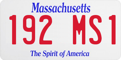 MA license plate 192MS1