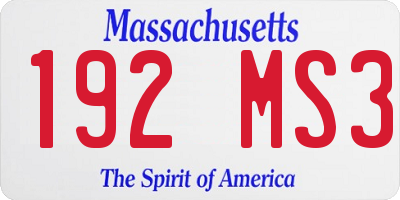 MA license plate 192MS3