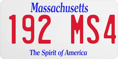 MA license plate 192MS4