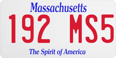 MA license plate 192MS5