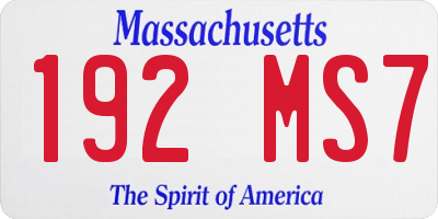 MA license plate 192MS7