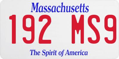 MA license plate 192MS9