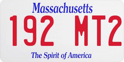 MA license plate 192MT2