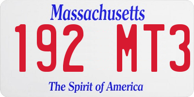 MA license plate 192MT3