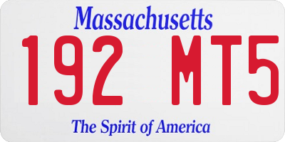 MA license plate 192MT5