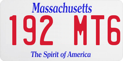 MA license plate 192MT6