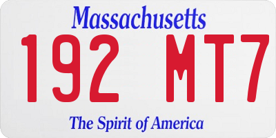 MA license plate 192MT7