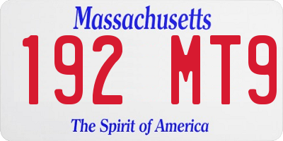 MA license plate 192MT9