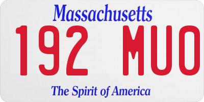 MA license plate 192MU0