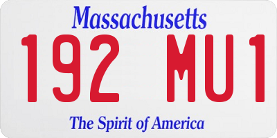 MA license plate 192MU1