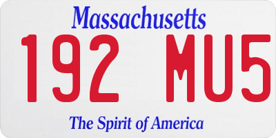 MA license plate 192MU5