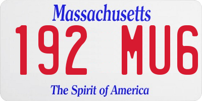 MA license plate 192MU6
