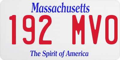 MA license plate 192MV0