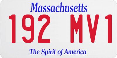 MA license plate 192MV1