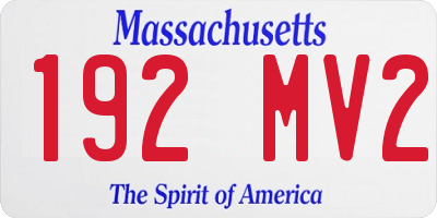 MA license plate 192MV2