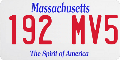 MA license plate 192MV5