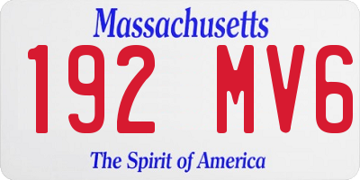 MA license plate 192MV6