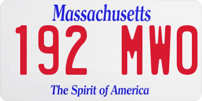 MA license plate 192MW0