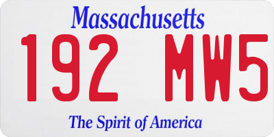 MA license plate 192MW5