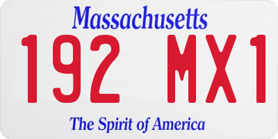 MA license plate 192MX1