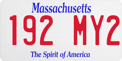 MA license plate 192MY2