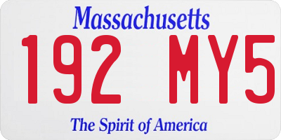 MA license plate 192MY5
