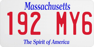 MA license plate 192MY6