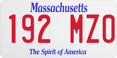 MA license plate 192MZ0