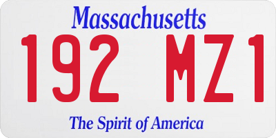 MA license plate 192MZ1