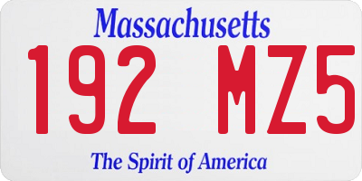 MA license plate 192MZ5