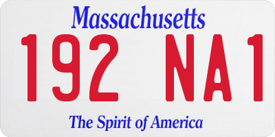 MA license plate 192NA1