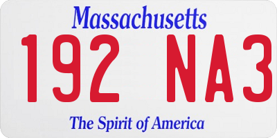 MA license plate 192NA3