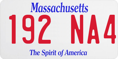 MA license plate 192NA4