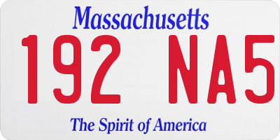 MA license plate 192NA5