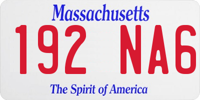 MA license plate 192NA6