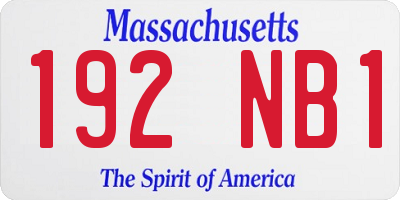 MA license plate 192NB1