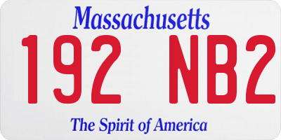 MA license plate 192NB2