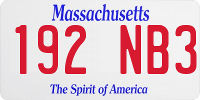 MA license plate 192NB3